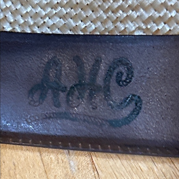 Tan Straw Cowboy Hat and leather interior band- rustic look by design - Picture 13 of 16